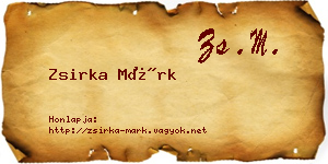 Zsirka Márk névjegykártya