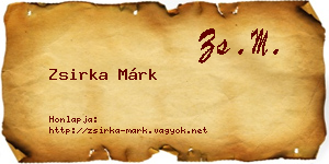 Zsirka Márk névjegykártya
